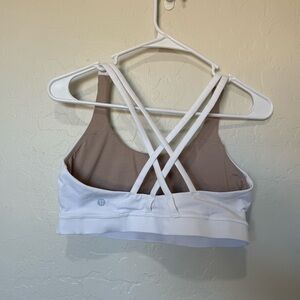 Lululemon Athletica White and Tan Sports Bra